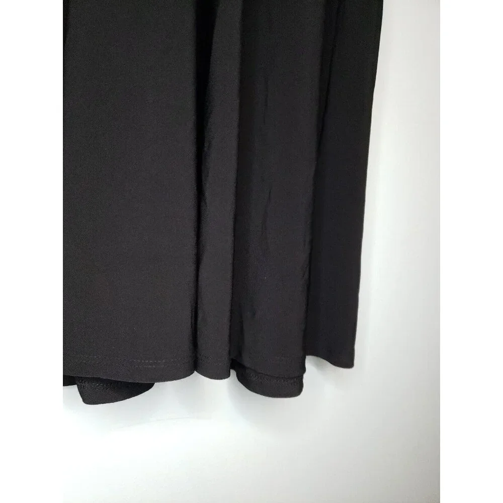 Evan Picone Womens 6 Dress V Neck Ruched Waist Half Sleeve Black Knee Length - Picture 3 of 5